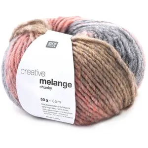 Pelote de laine à tricoter CREATIVE MELANGE CHUNKY - 054 Gris-rose - 0... pas cher