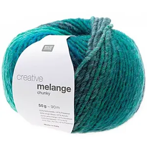 Pelote de laine à tricoter CREATIVE MELANGE CHUNKY - 058 Bleu-vert - 0...