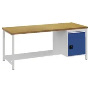 Bedrunka+Hirth Établi gris clair bleu de sécurité l.2000xH859xP750 mm hêtre Multiplex... pas cher
