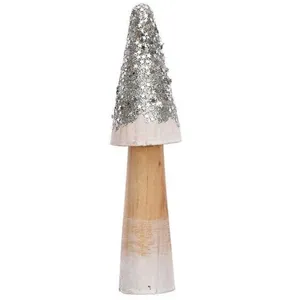 Grand champignon en bois argenté pas cher
