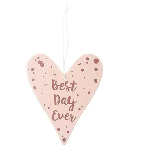 Comparateur de prix : Rico Design Pendentif c?ur en bois rose et écriture rose