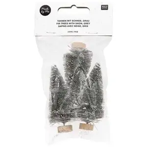 Comparateur de prix : Rico Design Lot de 3 sapins de Noël en bois gris 7 cm
