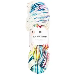 Pelote de laine Luxury HAND-DYED HAPPINESS DK - 100GR - 001 Ecru-bleu ...