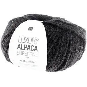 Fil de laine à tricoter LUXURY ALPACA Superfine Aran -(...) - 18 Noir pas cher