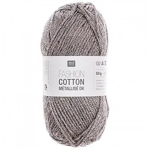 Fil à tricoter FASHION COTTON MÉTALLISÉ DK - Rico Design 20 Gris - 20 ... pas cher