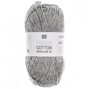 Fil à tricoter FASHION COTTON MÉTALLISÉ DK - Rico Design 21 Gris - 21 ... pas cher