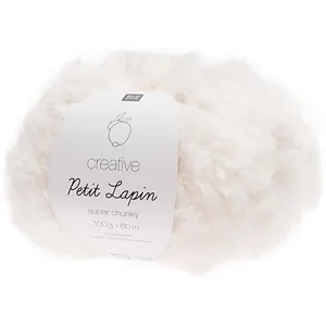 Pelote de fourrure Créative Petit Lapin Super Chunky - 100GR - 01 Ecru...