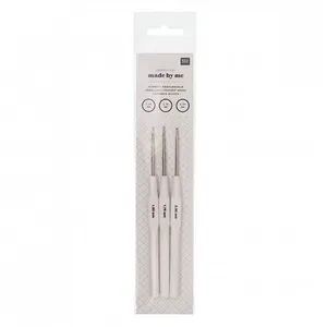 Lot de 3 Crochets en acier N°1,50-1,75 et 2,50 - Rico Design(...) - Blanc