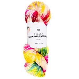 Pelote de laine Luxury HAND-DYED HAPPINESS CHUNKY - 100GR - 02 Rose - ...