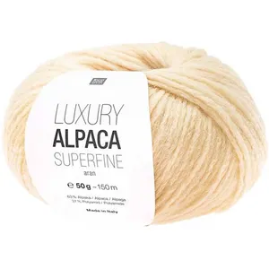 Fil de laine à tricoter LUXURY ALPACA Superfine Aran - 19 Vanille Ecru...