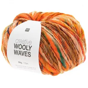 Pelote de laine CREATIVE WOOLY WAVES - Rico Design(...) - 02 Orange