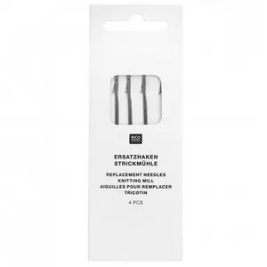 4 Aiguilles de tricotin pour remplacement Made By Me - Rico Design Gri... pas cher