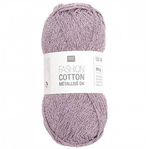 Fil à tricoter FASHION COTTON MÉTALLISÉ DK - Rico Design 25 Violet - 2... pas cher