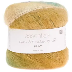 Pelote ESSENTIALS SUPER KID MOHAIR LOVES SILK PRINT 50 gr - 14 Vert - ...