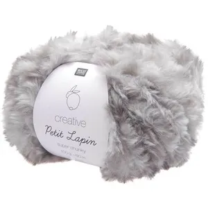 Pelote de fourrure Créative Petit Lapin Super Chunky - 100GR - 12 Gris...