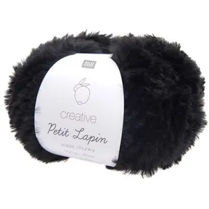 Pelote de fourrure Créative Petit Lapin Super Chunky - 100GR - 16 Noir... pas cher