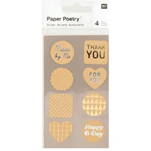 Comparateur de prix : Rico Design Stickers - Etiquettes métallisées - Kraft - 4 planches
