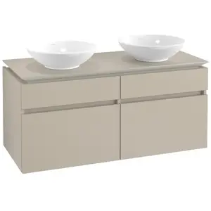 V&B Meuble sous lavabo Legato 120x55x50 cm, pour 2 lavabos, Gris doux