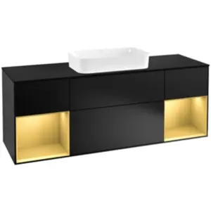 V&B Meuble sous-lavabo avec plan de toilette Finion 160x60cm, étagère ...