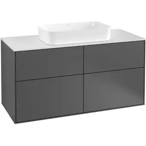 V&B Meuble sous-lavabo Finion 120x60,3x50,1cm, blanc brillant, blanc mat Lac pas cher
