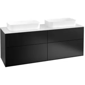 Comparateur de prix : V&B Meuble sous lavabo Finion 160x60,3x50,1 cm, blanc brillant, bleu mat avec Lac