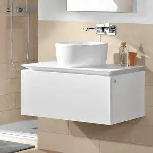 V&B Meuble sous lavabo Legato 80x38x50cm, évier central, Blanc brillant