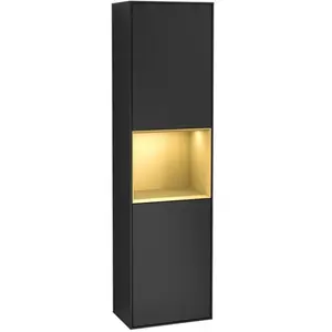 V&B Armoire haute Finion 41,8x151,6 cm, droite, laque or mat, laque bleu mat