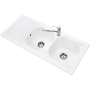 Villeroy&Boch Evier céramique à encastrer 113x51cm VILLEROY ET BOCH Nestor plus pas cher