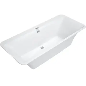 Comparateur de prix : V&B Baignoire ovale Squaro Edge 12 Duo 180x80cm, vidage central, blanc