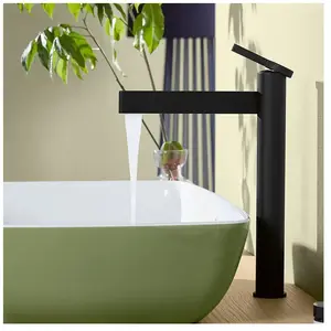 Comparateur de prix : Mitigeur lavabo droit surélevé  Dawn sans tirette Noir mat Villeroy & Boch