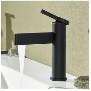 Mitigeur lavabo droit VILLEROY ET BOCH Dawn sans tirette Matt Black