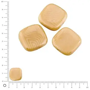 Efco Perles carrées plates en verre Silky 16 x 16 mm - Beige brillant x 4 pces