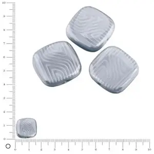 Efco Perles carrées plates en verre Silky 16 x 16 mm - Gris clair bril...