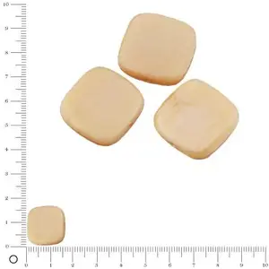 Efco Perles carrées plates en verre Silky 16 x 16 mm - Beige mat x 4 pces