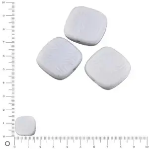 Efco Perles carrées plates en verre Silky 16 x 16 mm - Gris clair mat ...