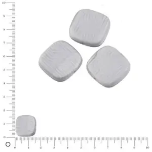 Efco Perles carrées plates en verre Silky 16 x 16 mm - Gris mat x 4 pces