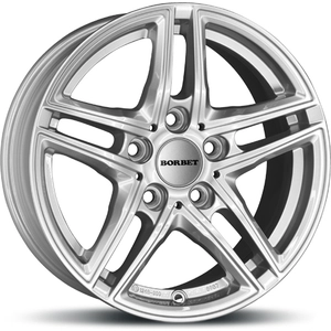 Borbet x R 7,5 x 17 ET 35 Cercle de Trou 5 x 120 Alésage 72,5 x R 75735120572,5BS/T, Argent Brillant