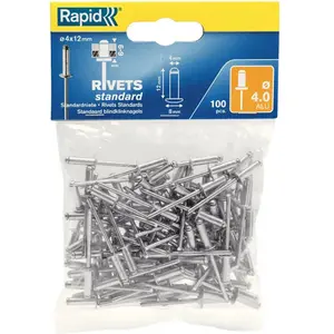 RAPID Rivets standards 4x12mm en aluminium pas cher