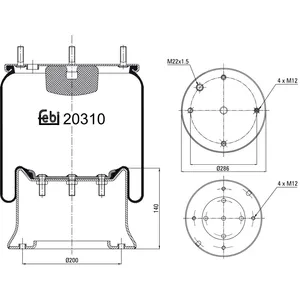 Soufflet à air, suspension pneumatique FEBI BILSTEIN 20310 pas cher