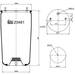 Soufflet à air, suspension pneumatique FEBI BILSTEIN 20481 pas cher
