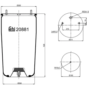 Soufflet à air, suspension pneumatique FEBI BILSTEIN 20881 pas cher