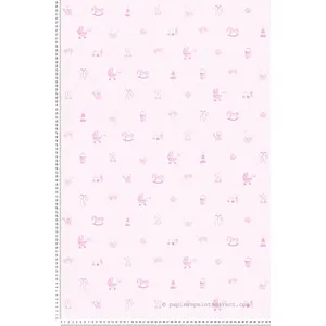 A.S. Création Papier Peint Bébé - HOME MAISON - Petits Jouets - Rose - 10 x 0,53 m - Motif enfantVendu paramazon