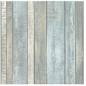 A.S. Création Papier peint imprimé planches vieillies et colorées - Bleu Gris - 10 x 0,53 mVendu paramazon
