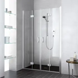 Kermi Liga Porte pliante, pour niche, pour paroi latérale, LI2T413018VAK, LI2T4 pas cher
