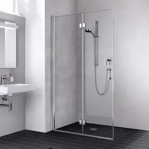 Kermi Liga Paroi de douche à l’italienne, avec élément pliable, LI2YL0... pas cher