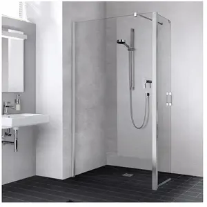 Comparateur de prix : Kermi Liga Paroi de douche à l italienne, avec battant, LIT1L100201AK,...