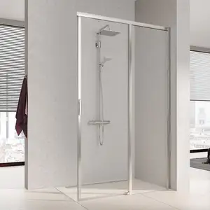 Kermi Liga Porte coulissante, avec élément fixe, pour accès d'angle, LIC2R11020VAK, LIC2R pas cher