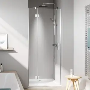 Liga porte battante sfl 1200 x 2000mm argent ultra brillant verre trempé transparent - Kermi