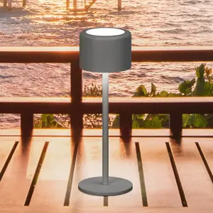 FH Lighting Lampe à poser LED rechargeable Juna, gris sable Hauteur 25...