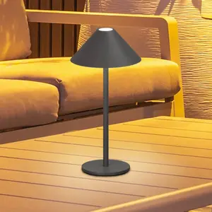 FH Lighting Lampe à poser LED rechargeable Prato, gris sable, hauteur ...